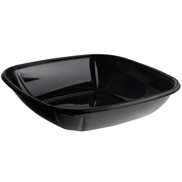 Karat 80 oz PET Square Bowl, Black 50/Case