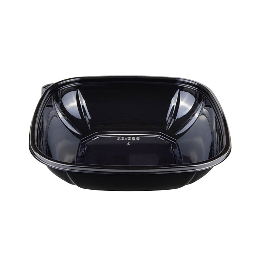 Karat 48 oz PET Square Bowl, Black 300/Case