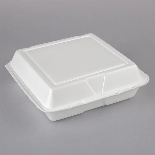 Dart 90HT1R 9"x 9"x 3" White Foam Container 1CP [200/Case]