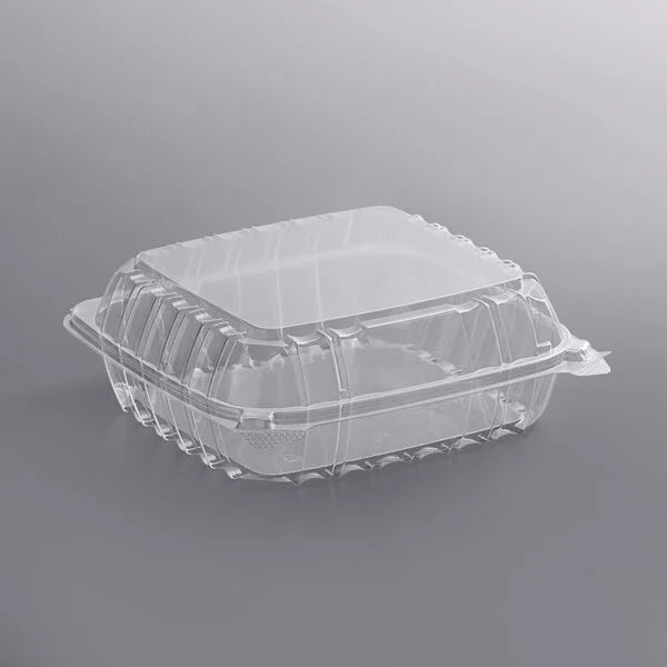 Dart C90PST1 - 8 1/4" x 8 1/4" x 3"Clear Hinged Container [250/Case]