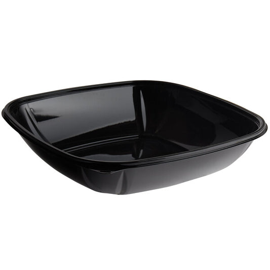 Karat 80 oz PET Square Bowl, Black 50/Case