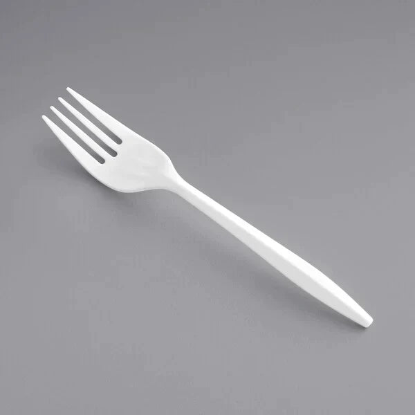 Medium Weight Plastic Fork, White [1000/Case]
