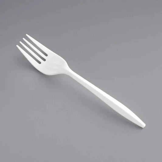 Medium Weight Plastic Fork, White [1000/Case]