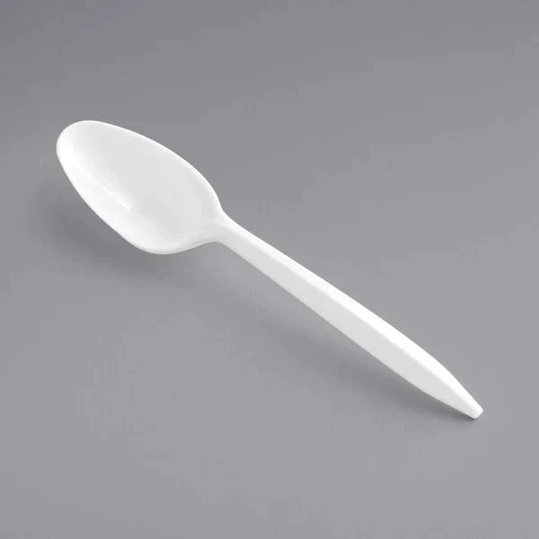 Medium Weight Plastic Teaspoon, White [1000/Case]