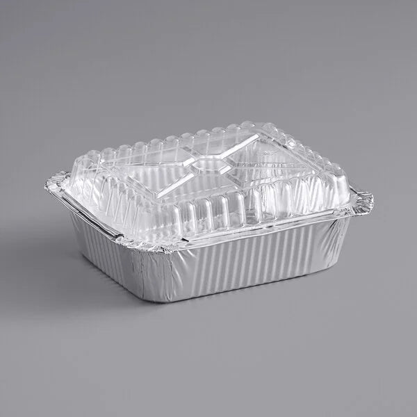 Dome Lid for 1 LB Foil Oblong Take Out Container [1000/Case]