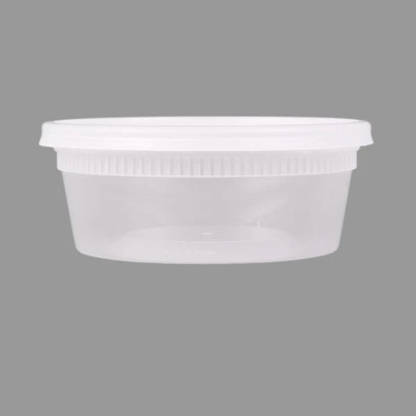 WY - Heavy 8 oz Microwavable Deli Containers with Lids [240/Case]