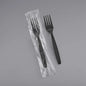 Medium Weight Wrapped Plastic Fork, Black [1000 Pack]
