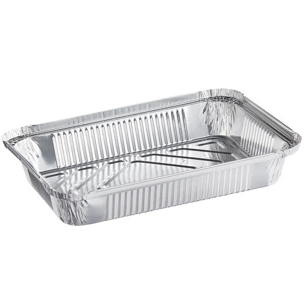 1.5 LB Oblong Aluminum Shallow Take Out Containers [500/Case]