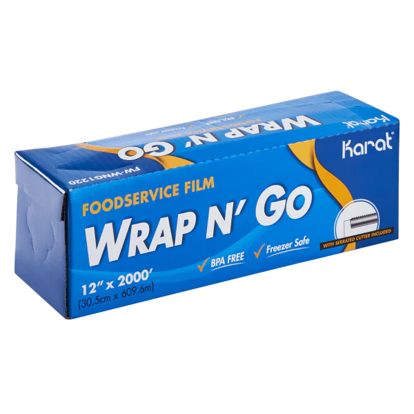 Karat 12" x 2000' WRAP N’ GO Foodservice Film with Serrated Cutter