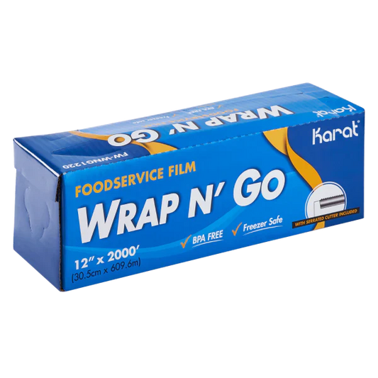 Karat 12" x 2000' WRAP N’ GO Foodservice Film with Serrated Cutter