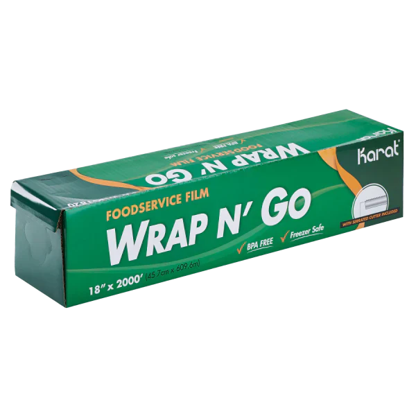 Karat 18" x 2000' WRAP N’ GO Foodservice Film with Serrated Cutter