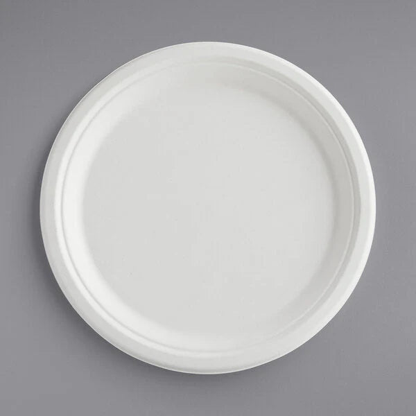 9" Biodegradable Round Plate, White [500 Pack]