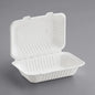 9” X 6” Biodegradable Clamshells, White [200 Pack]