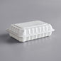 9" X 6" Mineral-Filled Microwaveable PP Plastic Hinged Container, White [150 Pack]